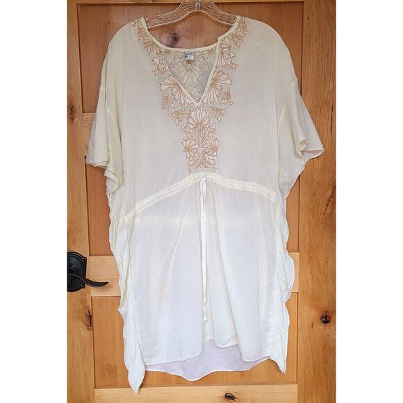 Free People Other - Free People Pastel Yellow Tunic Top Swim Cover Up Sz 10 MEDIUM Boho Festival M